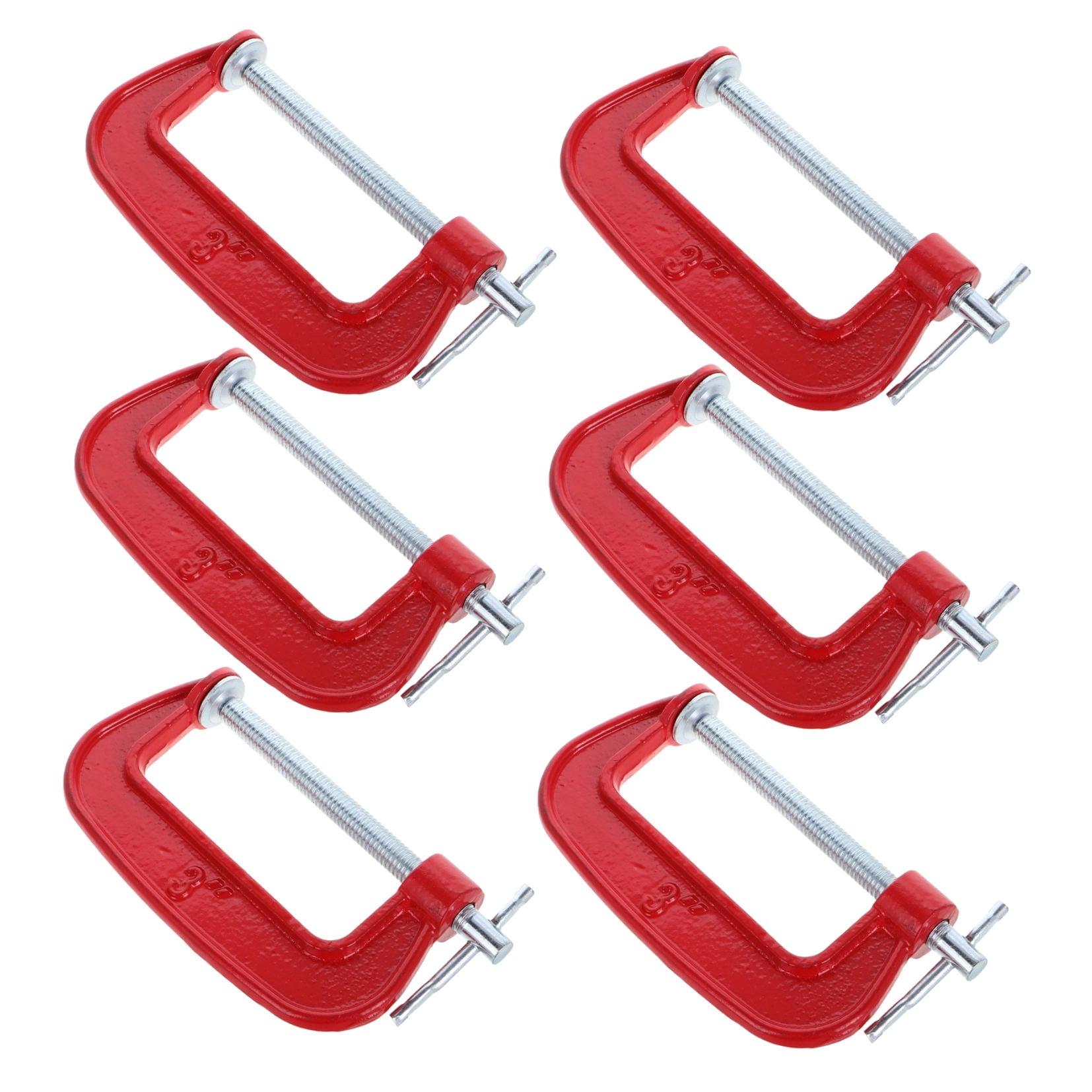 6pcs 3 Inch C Clamp Set Heavy Duty Steel C Clamp Industrial Strength C Clamps With 77mm Jaw Opening For Woodworking Welding And Building