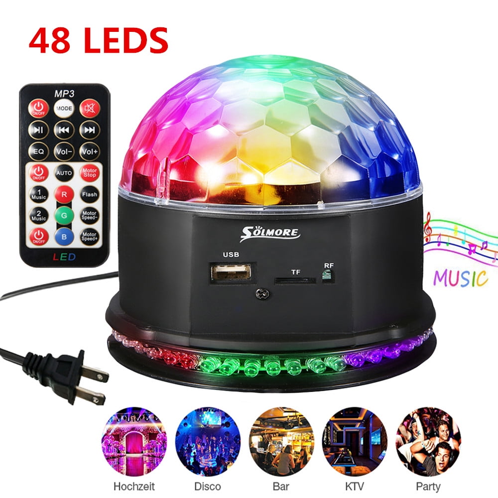 RGB 48 LED Party Lights Disco Magic Ball Sound Activated Remote Control
