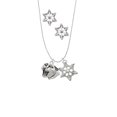 thumbnail image 2 of Delight Jewelry Silvertone Large Panther - Mascot Silver tone Snowflake Charm Necklace and Stud Earrings, 2 of 4
