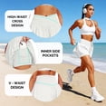 thumbnail image 4 of NELEUS Womens Athletic Shorts 2 in 1 Flowy Crossover Running Shorts with Pockets Workout Shorts,White,US Size M, 4 of 8