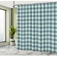 thumbnail image 4 of Ambesonne Plaid Shower Curtain, Lumberjack Buffalo Check Grid, 69"Wx84"L, Slate Blue and Mint Green, 4 of 4
