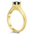 thumbnail image 2 of SZUL Women's Round 5MM Sapphire Cathedral Solitaire Ring in 10K Yellow Gold, 2 of 4