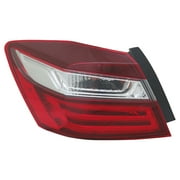 New CAPA Certified Standard Replacement Driver Side Outer Tail Light Assembly, Fits 2016-2017 Honda Accord Sedan
