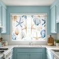 thumbnail image 4 of Beautynvta 2 Pack Coastal Theme Printed Kitchen Curtains, Rod Pocket Light Filtering Short Window Drapes, Small Curtain Panels for Kitchen Bathroom Home Decor, 4 of 7