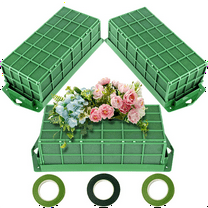 Floral Foam Cage, 3 Pack Blocks for Flower, Flower Holder with Foam, Cage Bowl