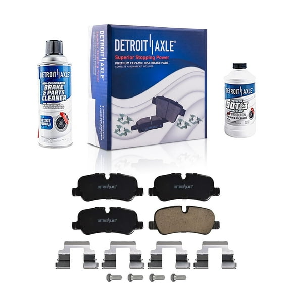 Detroit Axle - Rear Ceramic Brake Pads with Hardware Replacement for Land Rover LR3 LR4 Range Rover Sport - 4pc Set