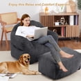 thumbnail image 4 of Ataucjin Bean Bag Chair with Ottoman, 37.5 Lbs High-Density Foam Filling Beanbag Sofa with Armrests, Soft Corduroy Floor Sofa Couch for Adults, Kids, Giant Lazy Sofa with Foot Rest for Living Room, 4 of 9