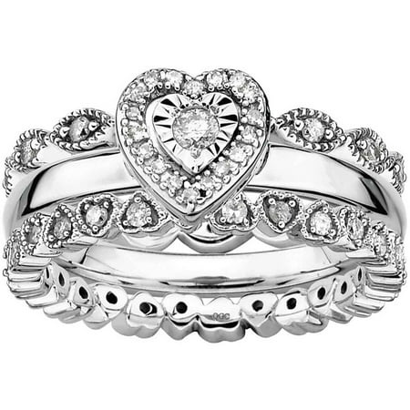 Sterling Silver Girl's Best Friend Diamond Ring