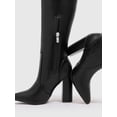 thumbnail image 4 of Everyday Collection Women Shoes Point Toe Chunky Heeled Slip-On Over Knee Classic White Boots, 4 of 4