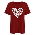 thumbnail image 4 of Virmaxy Happy Easter T-Shirt for Women Easter Egg Letter Print Tees Tops Fashion Crewneck Printed Short Sleeve T-Shirt Casual Loose Shirt Tops Red-B M, 4 of 4