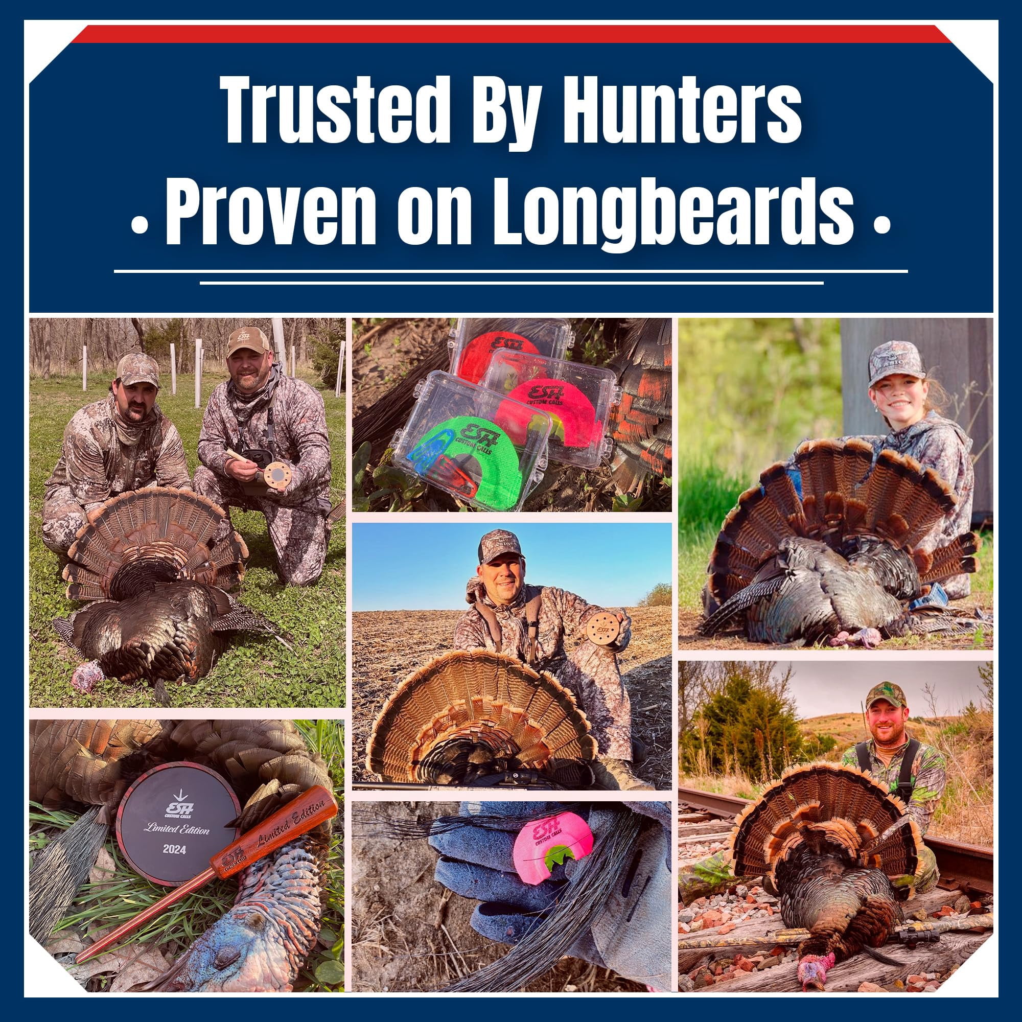 ESH Signature Series Turkey Mouth Calls 3-Pack – Diaphragm Calls for Hunting