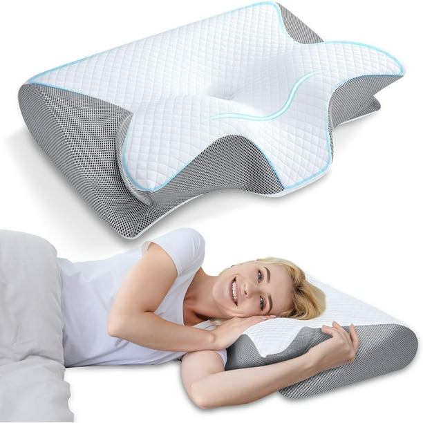 Almohada cervical espuma viscoelástica almohada ortopédica ergonómica soporte cervical dormir de lado espalda y estómago
