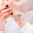 thumbnail image 4 of Reloj de pulsera con correa de PU ajustable para mujer, esfera redonda, reloj decorativo de cuarzo, color Beige, 4 of 4