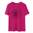 thumbnail image 5 of JFGHDG Womens Short Sleeve Tops T Shirts for Women Women's Clothing Graphic Tees Crew Neck Short Sleeve Tops Oversized Graphic Tshirts for Women Womens T Shirts Hot Pink S, 5 of 5