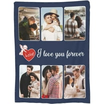 Custom Couple Blanket Gifts For Boyfriend Girlfriend, Personalized Picture Text Blanket, Custom Photo Blanket For Couples, Gifts For Husband Wife, Valentines, I Love You Gift