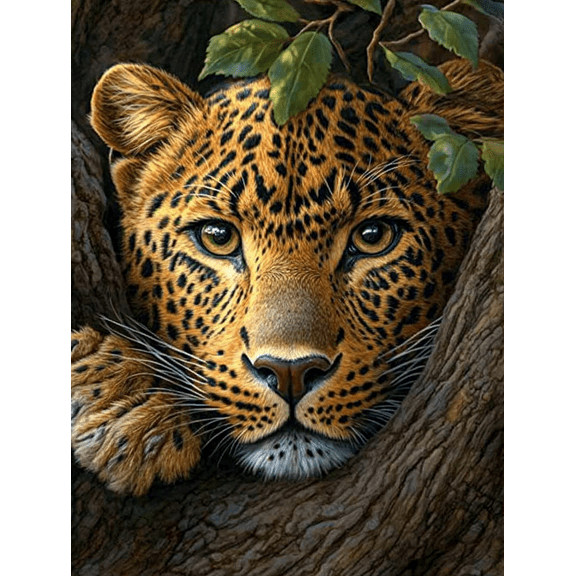 Leopard Portrait Decorative Painting/Canvas Art， Suitable for Living Room， Bedroom， Office， Dining Room， Kitchen， Bathroom， Study， Gallery， Hotel， Cafe， Bar， Apartment and Entryway Decor.