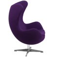 thumbnail image 2 of Black Leather Egg Chair with Tilt-Lock Mechanism, 2 of 4