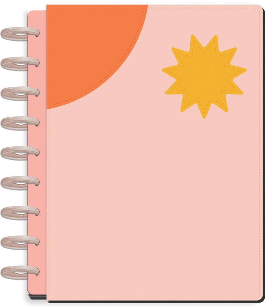 Happy Planner Vegan Leather Disc Bound Dated Planner-Pop Splash Patchwork; Jan '26 - Dec '26