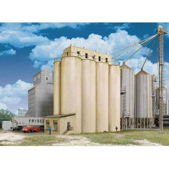 Walthers Ho Scale Cornerstone Series174 Modern Grain Series Kits Head House W/Silos 9-1/2 X 5 X 11 24.1 X 12.7 X 27.9Cm