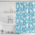 thumbnail image 3 of Tropical Plants Shower Curtain, Waterproof Shower Curtains for Bathroom, Summer Modern Abstract Camels Sky Blue Washable Fabric Bathtub Curtain Set Bath Decor with 12 Hooks Long 72"x84", 3 of 8