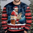 thumbnail image 5 of Suéteres de punto navideños feos con personajes/mascotas personalizados y fotos personalizadas, jerséis de regalo de Navidad, tops para parejas, fiestas, unisex, informales, 8, 5 of 5