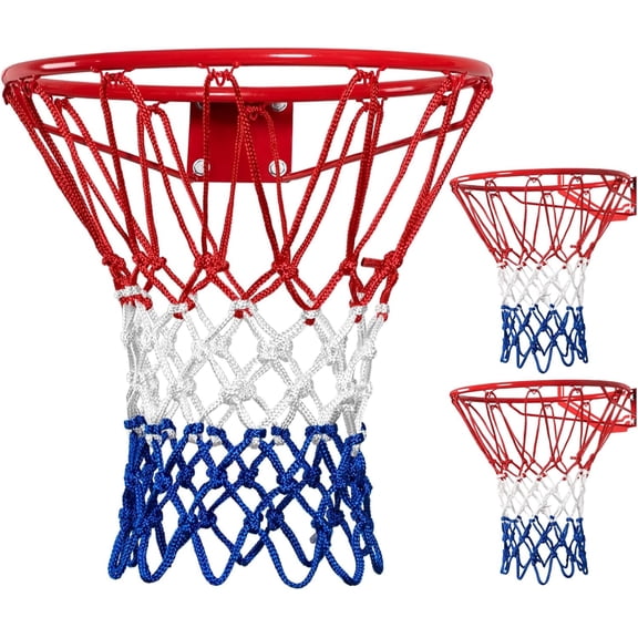 2 Pack Heavy Duty Basketball Net Replacement,New Upgrade Heavy Duty Basketball Net, All Weather Anti Whip,12 Loops Fits Standard Indoor or Outdoor Rims