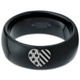 thumbnail image 2 of Tungsten Racing Flag Band Ring 8mm Men Women Comfort Fit Black Dome Polished Nascar Formula 1 Monster Truck Drag Checkered, 2 of 4