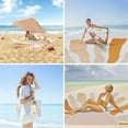 thumbnail image 4 of 110''×118'' Extra Large Beach Blanket for 8 Adults, Outdoor Beach Mat Sand Free Waterproof with 4 Stakes & 4 Corner Pockets, Polyester Lightweight Foldable Grey Picnic Mat for Travel, Camping, Hiking, 4 of 10