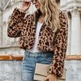 thumbnail image 6 of FNFYFH Women's Faux Fur Coats Hooded Leopard Plush Jacket Open Front Cardigan Outerwear Casual Shaggy Jackets, 6 of 9