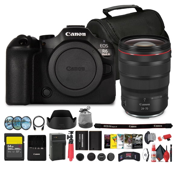 Canon EOS R6 Mark III Mirrorless Camera 32.5MP 7K RAW   RF 24-70mm Lens Bundle (International Model)
