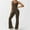 Brown, variant on Sakmal Gym Womens Jumpsuit Straight Leg Yoga Workout Solid Overalls Sleeveless Square Neck Black Full Pants for Women