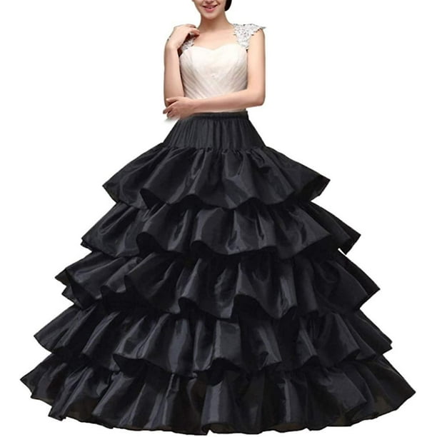 Women's Crinoline Petticoat 4 Hoop Skirt 5 Ruffles Layers Ball Gown Half  Slips Underskirt For Wedding Bridal Dress 