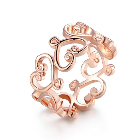 Filigree Heart Ring - Rose Gold Plated Filigree Heart Ring