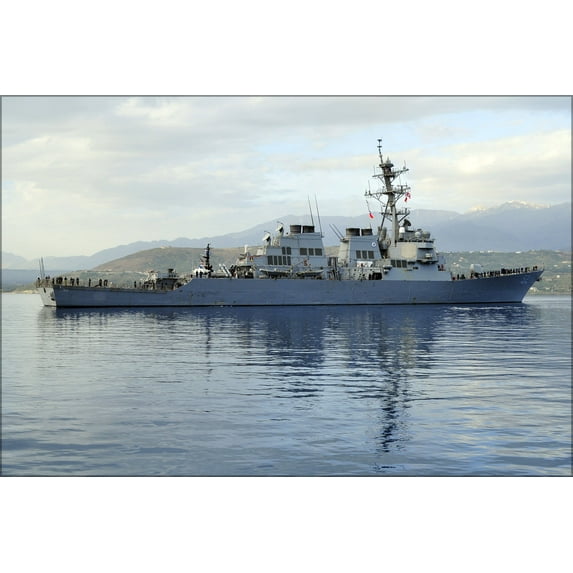 24"x36" Gallery Poster, guided missile destroyer USS Barry (DDG 52) Souda Bay, Greece