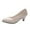 Beige Low Heel Pumps Shoes, variant on hopeusnice Women's Low Heel Pumps Closed Toe Dress Shoes Slip On Office Work Shoes PU Leather Comfortable Wedding Party Shoes Beige 35