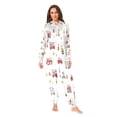 thumbnail image 2 of 1 Piece Adult Onesie Pajamas Cozy & Loose-Fit Sleepsuit Loungewear with Pockets Red Fiery Awesome Patterns Small, 2 of 7