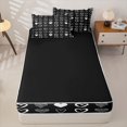 thumbnail image 4 of Erosebridal Heart Pattern Zipper Queen Comforter Set with Fitted Sheet and 2 Pillowcases,Minimalist Stripes Zipper Bedding Set,Black White,Black Reversible, 4 of 6