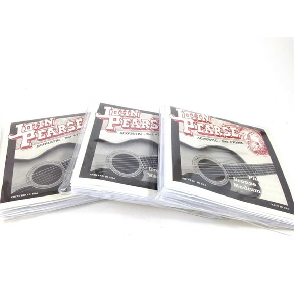 John Pearse Guitar Strings 3 Pack Acoustic Medium #700M Phosphor Bronze