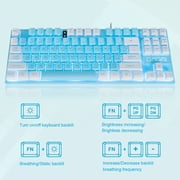 CHONCHOW Blue TKL Gaming Keyboard and Mouse Combo, 87 Keys Wired RGB Backlit Keyboard & RGB Mouse for PC, PS5, Xbox