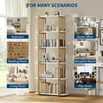 thumbnail image 4 of Memoryfield 6-Tier Industrial Bookshelf, Rustic Wood Bookcase with Metal Frame, Open Storage Display Rack for Living Room Office Bedroom, White, 4 of 8
