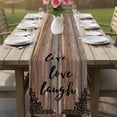 thumbnail image 4 of Vintage Boho Table Runner 90 Inches, Farmhouse Retro Shabby Brown Wooden Grain Bed Runner Dresser Scarves Tabletop for Indoor Outdoor Parties/Ceremony/Banquet, 13" x 90", 4 of 9