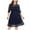 Navy, variant on IROINNID Formal Dress for Women Wedding Guest Homecoming Party Trendy Loose Round-Neck Solid Three Quarter Mid-Length Sleeve Size Dress,Burgundy