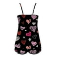thumbnail image 4 of Womens Pajama Set Casual Valentine'S Printed Spaghetti Strap Top And Shorts 2 Piece Sleepwear Fall Outfits Clothes,Black,S, 4 of 4