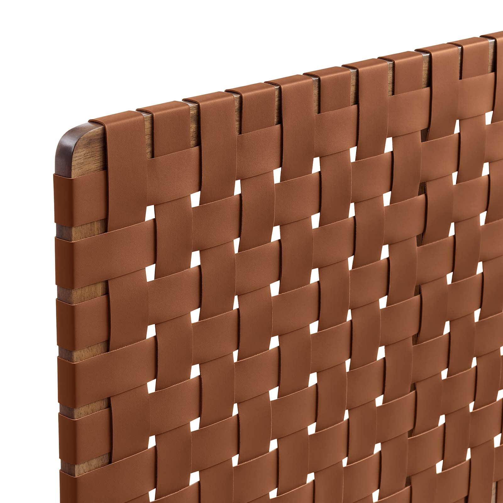 Sparta Weave Vegan Leather Full Headboard in Walnut Brown