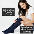 thumbnail image 3 of Falari 3-Pack Women's Over the Calf Knee High Trouser Socks, Comfortable Everyday Wear - 3-Pack Navy, 3 of 6