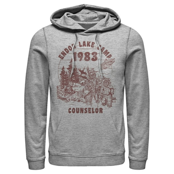 Men's Star Wars Endor Lake Camp Counselor 1983 Pull Over Hoodie Athletic Heather Large