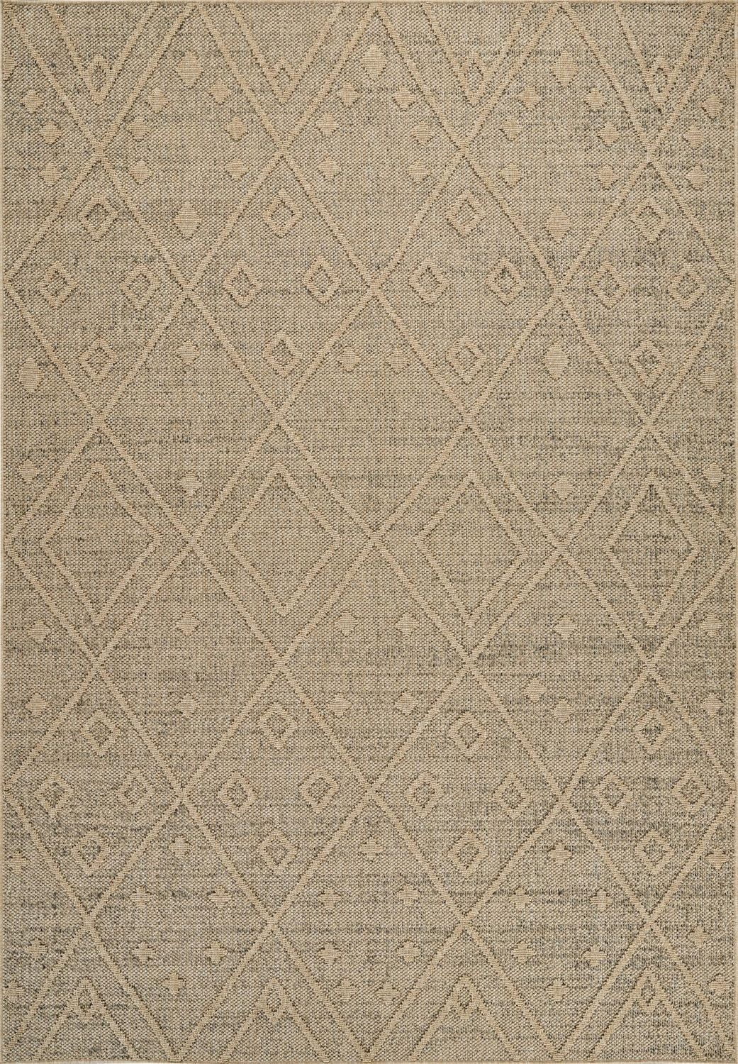 Rug Branch Hogar Abstract Indoor Outdoor Area Rug, Brown Beige, Boho - Living Room, Bedroom, Dining Room, and Kitchen