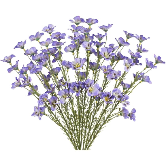 10 Pcs Artificial Wildflowers with Stems Bulk Silk Spring Flowers 21 Inch Fake Forsythia Branches Purple Faux Wildflowers Floral Arrangements for Home Decor Indoor Outdoor Wedding Centerpieces