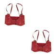 thumbnail image 3 of Decodeary Ceinture Large pour Femmes sous-Poitrine Cosplay Nœud Papillon Taille Haute Extensible Rouge Type cowboy B 2Set, 3 of 6