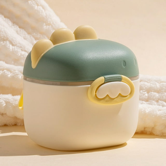 Distributeur Portable de Lait en Poudre à Thème Dinosaure et Contenant Alimentaire de Voyage avec Rangement Compartimenté pour Préparation de Lait Maternisé et Collations